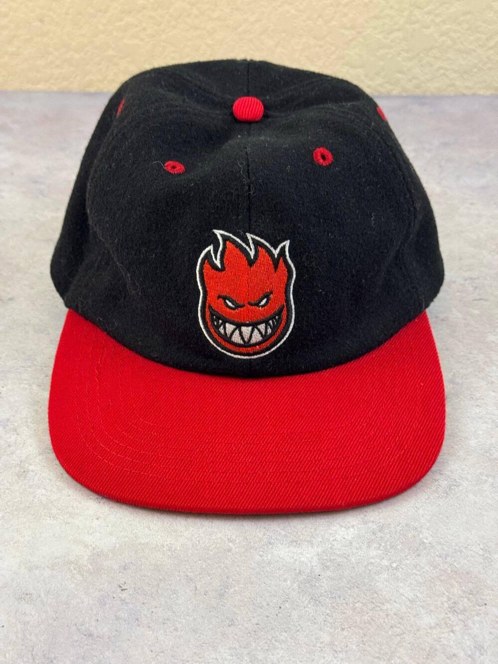 Spitfire Wheels Black Red Bighead Strapback Wool-Blend Skateboard Hat Cap